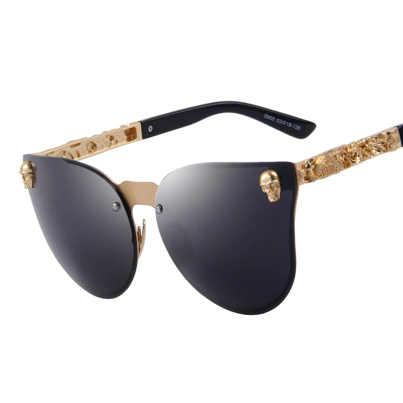 

Fashion Women Gothic Eyewear Skull Frame Metal Temple UV400 New Product fashion sunglasses Frameless SunGlasses Metal Luxury New