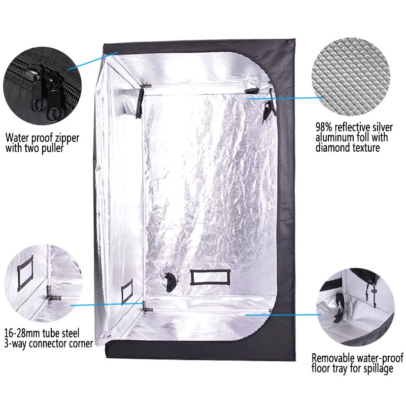 600d 48"x48"x80" Indoor Grow Mushroom Grow Room Indoor Hydroponic Grow