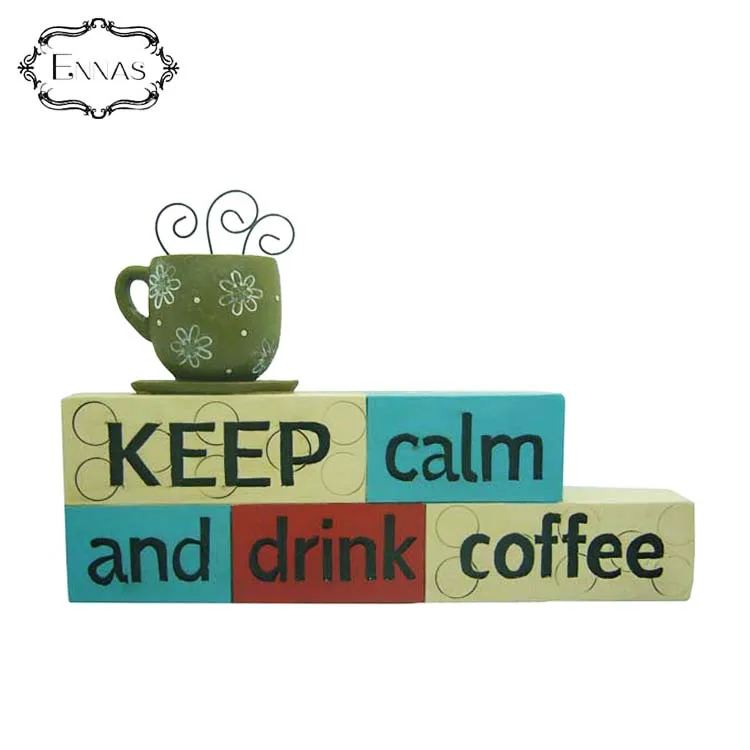 2020 The cup on the "keep calm and drink coffee" blocks unique home decor with nice artwork