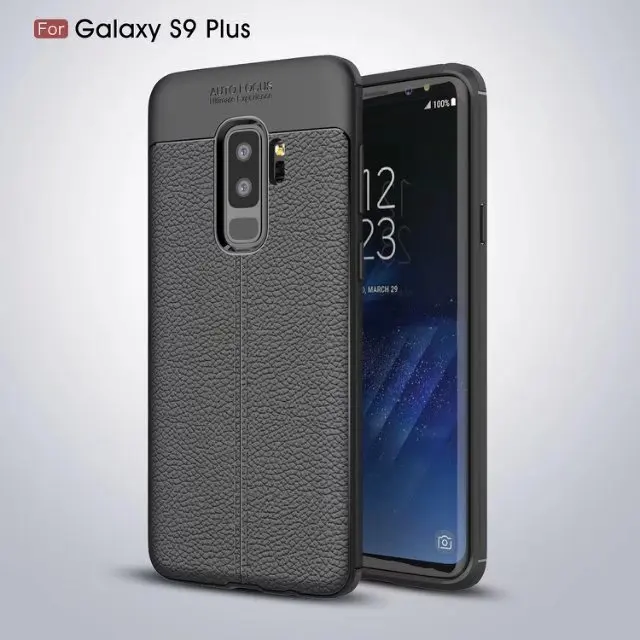 New Design Carbon Fiber Lichee Pattern For Samsung Galaxy S9 S9 Plus Soft TPU Case For Samsung Galaxy S9 S9 Plus