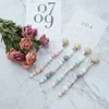 Silicone baby pacifier clip chain baby toy with beads string