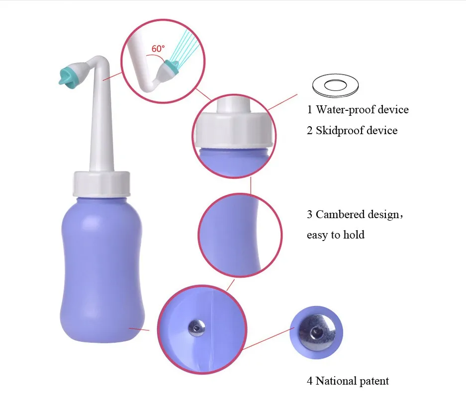 Enema Nozzle Handheld Pressure Sprayer Hygienic Water Bottle Bidet