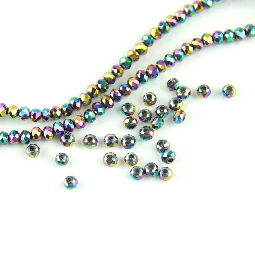 

Top Selling Rainbow Glass Faceted Beads Home Curtain Crystal Beads Decoration Exquisite Crystal Glass Beads For Jewelry Making