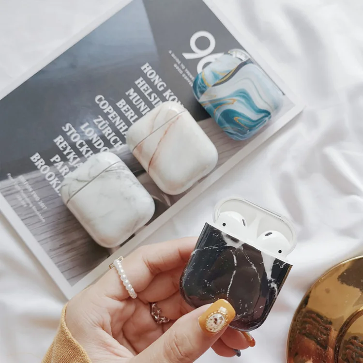 

2019 Newest Marble Pattern Protective Charging Box for Airpods Marble Hard Case, With 4 patterns