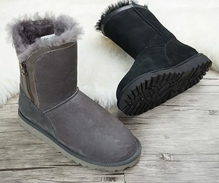 Australia Merino Ankle Sheepskin Boots Wholesale With Zipper Buy