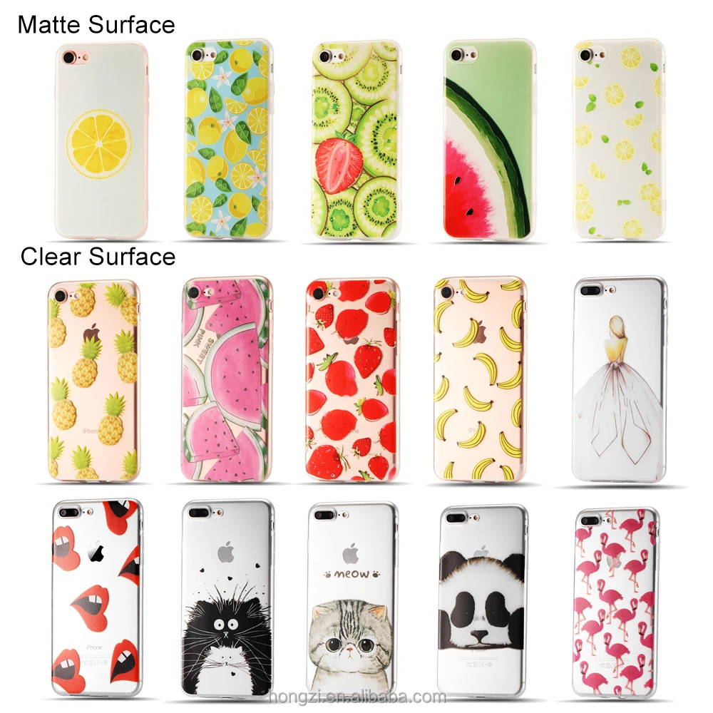 

Fruit Painted Case For iPhone 8 6s Plus iPhone 7 7 Plus Soft TPU Fruits Pattern 3D Relief Printing Phone Back Cover Fundas Coque