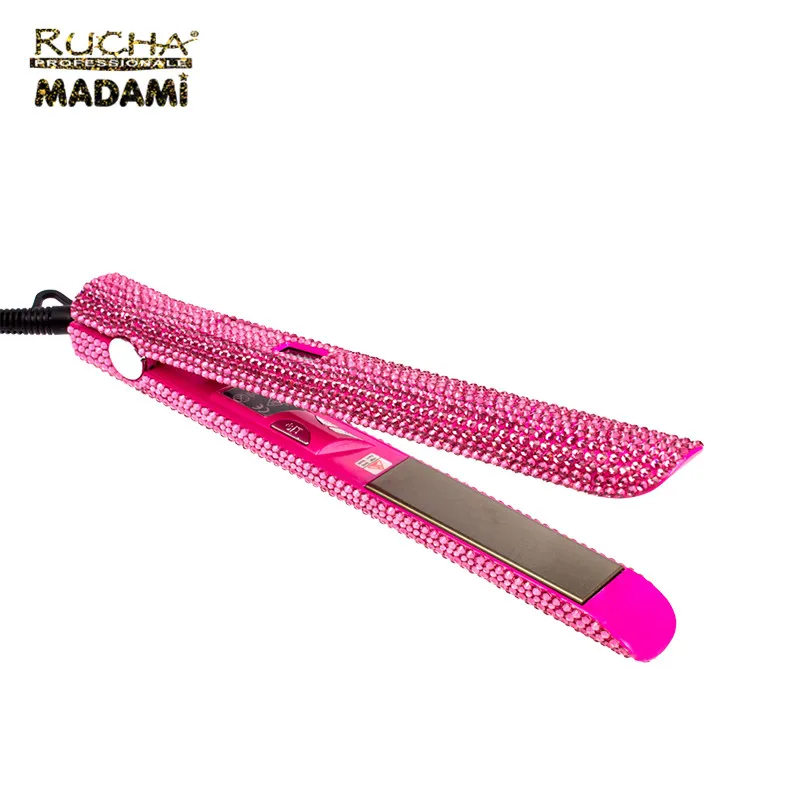 

Pink Rhinestone Flat Irons Private Label MCH Hair Titanium Hair Straightener, Customized