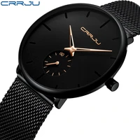 

Crrju 2150 Mens Watches Top Brand Luxury Quartz Watch Men Casual Slim Mesh Steel Waterproof Sport Watch Relogio Masculino