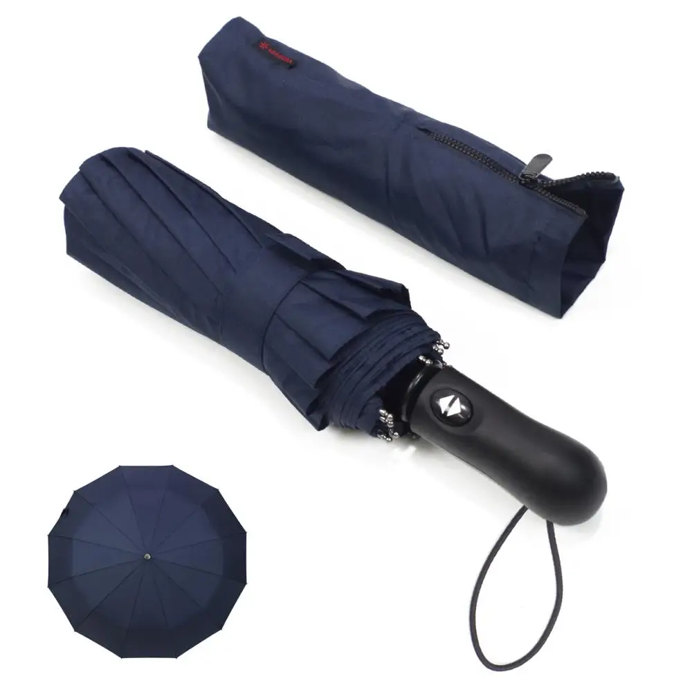 

travel fiberglass auto 46inch 12ribs compact umbrella, Blue,white,red,black or any pontone color