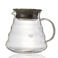 

Wholesale 360ml/580ml/800ml heat-resistant glass server V60 Carafe Drip coffee & tea pot kitchen machine