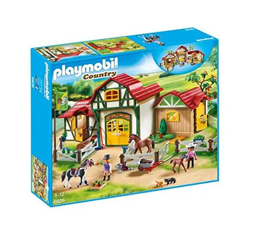 playmobil large horse farm with paddock