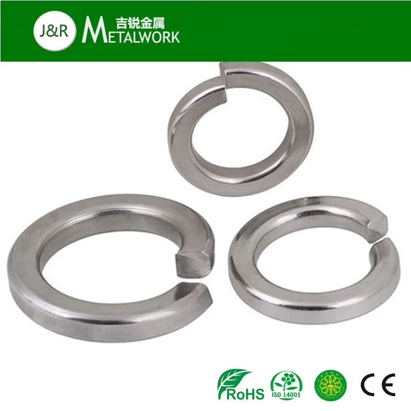 Standard Spring Washer M2.5 M3.5 Din127 Ss304 Ss316 Single Coil Spring