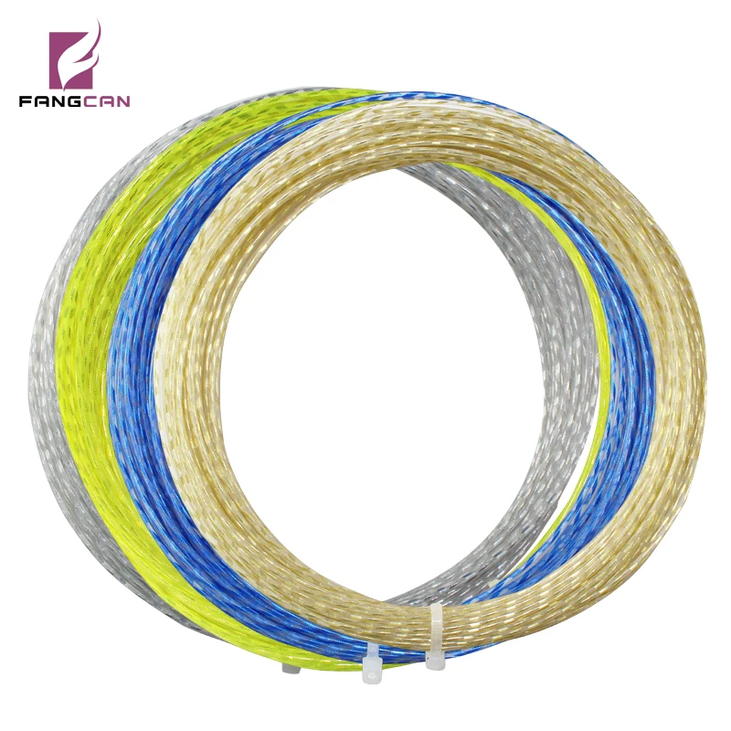 

Fangcan Best Selling 1.35mm Diameter Cheap Filaments Polyester Tennis String 12m/pc, Fluorescent green;gold;silver;blue