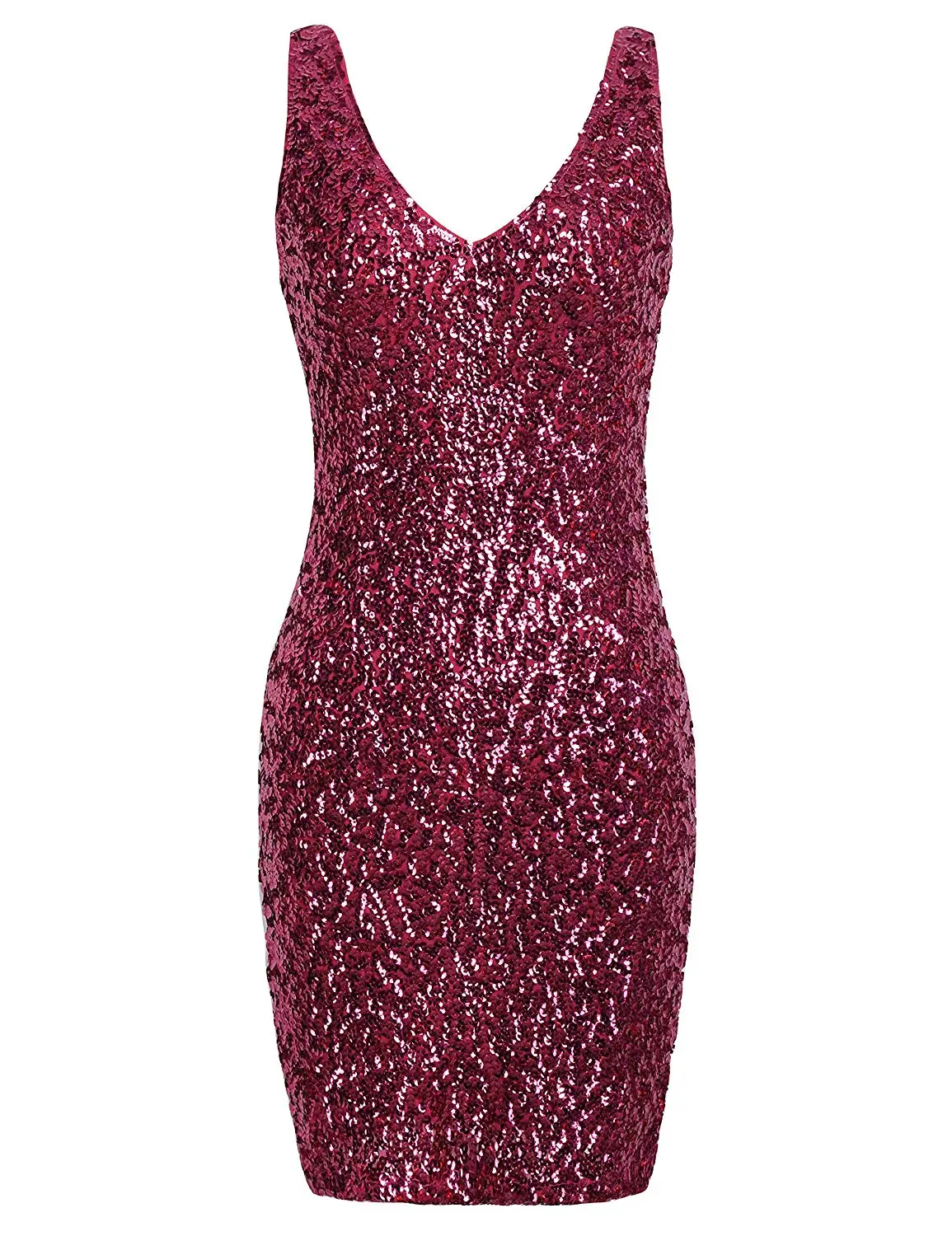 Buy PrettyGuide Womens Sexy Deep V Neck Sequin Glitter Bodycon Stretchy ...