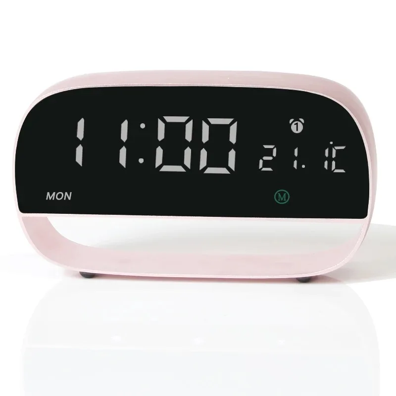 

Touch screen alarm clock with metal cabinet