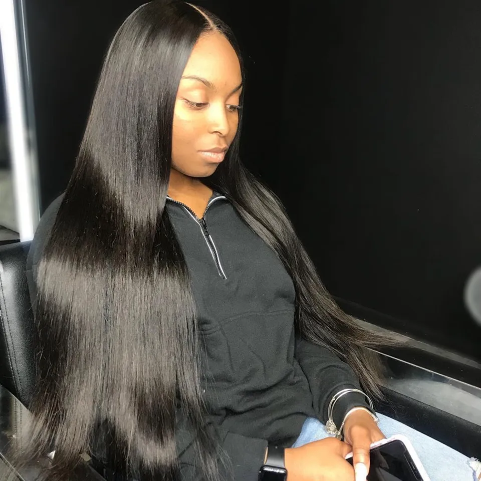 

Full Lace Human Hair Wig Raw Indian Straight Virgin Hair Full Lace Human Hair Wigs For Black Women Fast Shipping 8 to 30inches
