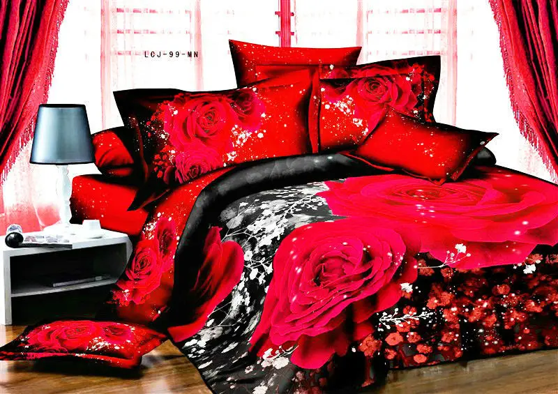 2016 Fashiong Nice Night Roupa De Cama Bedding Set Red Rose Gift Wrap Round Box Quality Bedding Red Directly From China Set King Size Suppliers New Opening All Products On Quilted