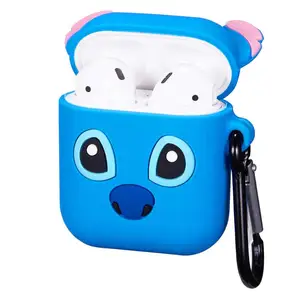 portable shockproof 3D cartoon silicon case for apple airpods soft cover for girls kids