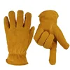 Safety equipment warmed cow split full lining leather working gloves winter