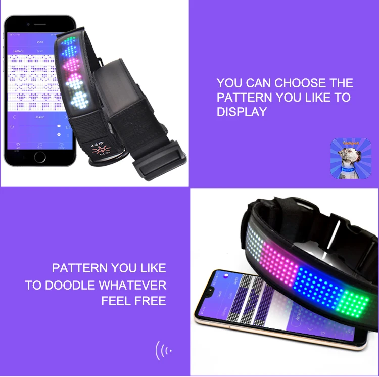 Custom New Style Personalized led Dog Collar and Leash for training
