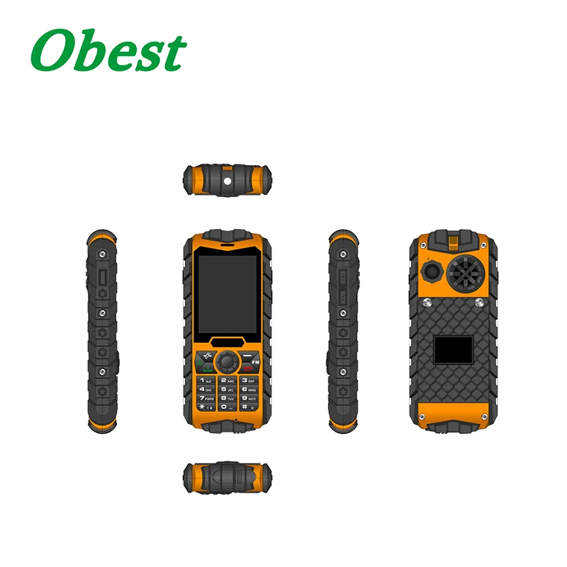 

2.4 inch 2G rugged feature IP68 waterproof dust proof shock proof big battery, Orange+black