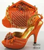 ME0082 orange ladies high heel shoes matching purse bag 2015 fashion lady dress shoes and evening bag set