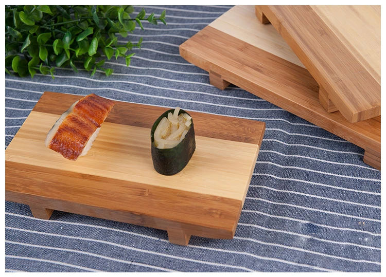 100 Natural Bamboo Wooden Sushi Tray Serving Plate For Home Or