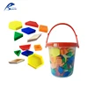 Montessori Blocks 250pcs Solid 3D Geometric Toys Plastic Pattern Block Tub for kids