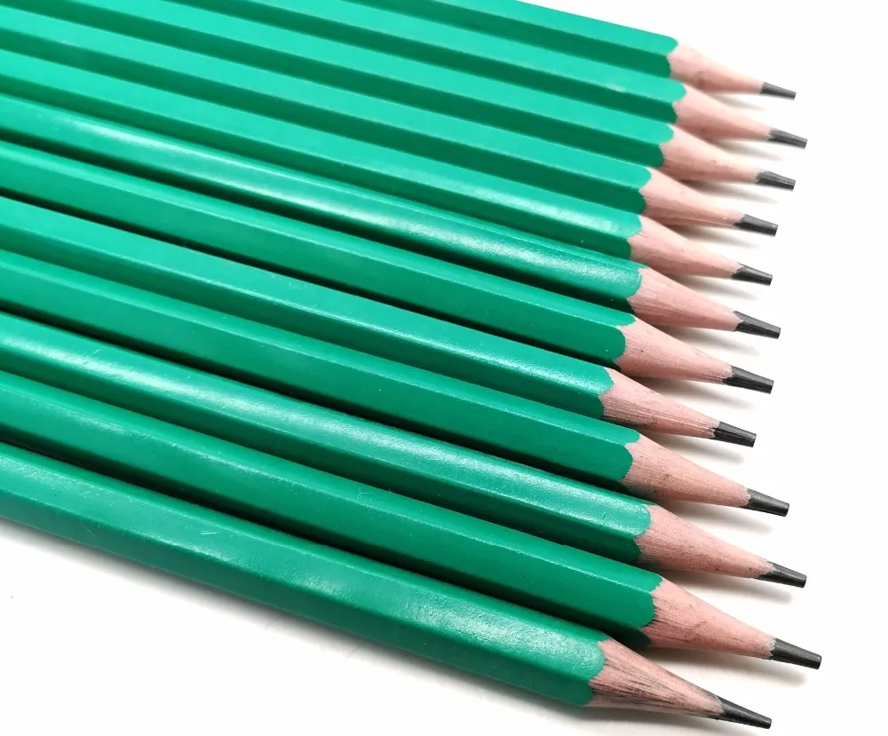 Non Wood Erasable Plastic Classic Green Hb Pencil Hexagonal With Top ...