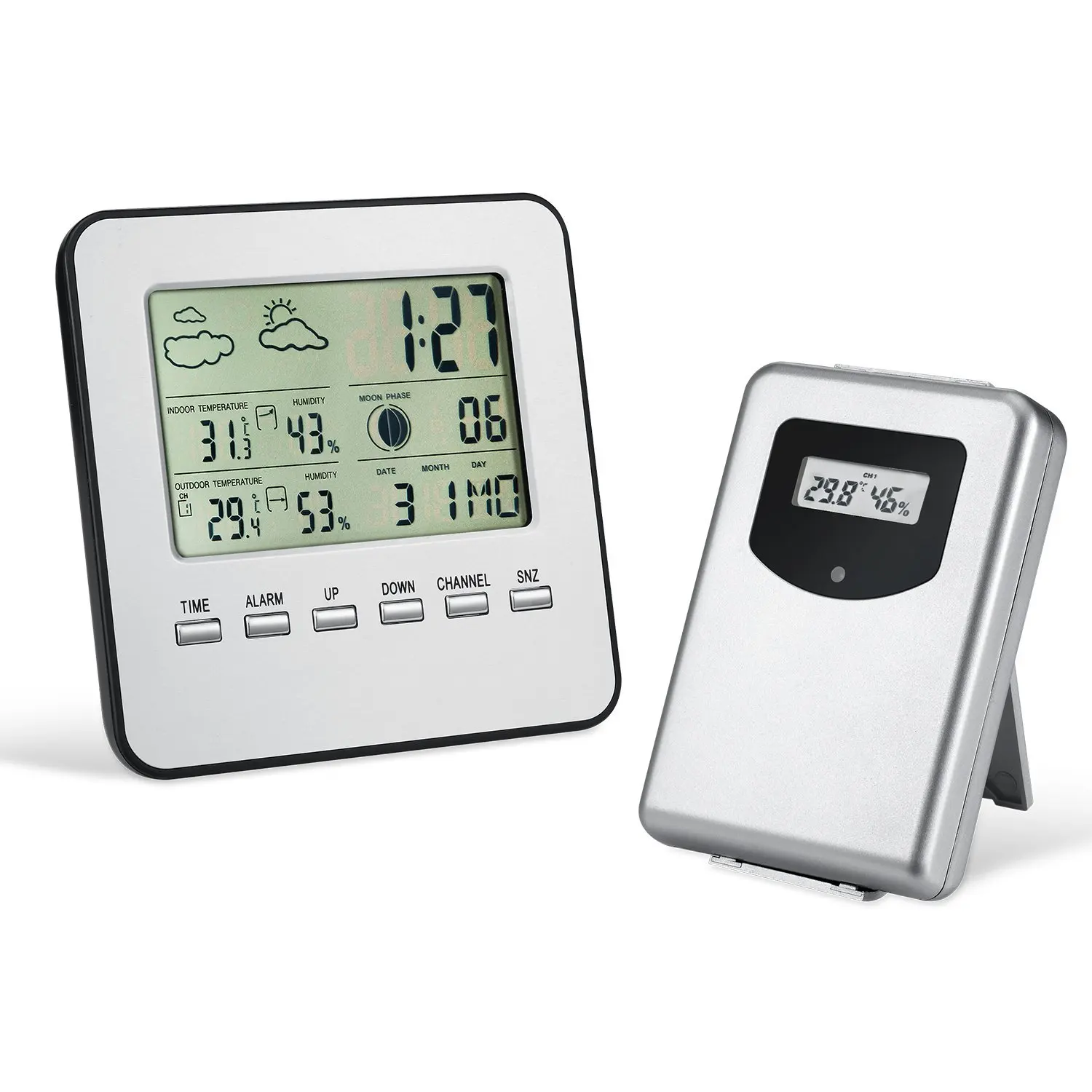 Get Quotations · Wireless Weather Station, Amir® Indoor/Outdoor Wireless  Digital Home Weather Forecaster Station with