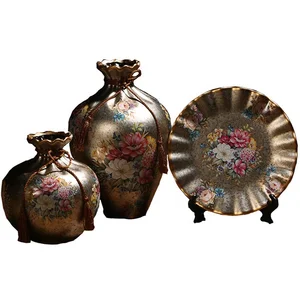 Image of Wholesale 2019 new home living room decor Classic flower vase, Custom porcelain European Ceramic set Vase for sale