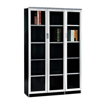 Modern Office Furniture 3 Glass Doors Wooden Book Shelf Buy