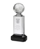 success Crystal glass soccer trophy with black base
