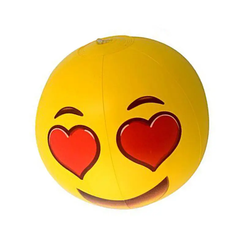 Mignon Emoji Smiley D'expression de Visage Enfants Adultes InflatableToy Ballon de Plage Cadeau AD1172