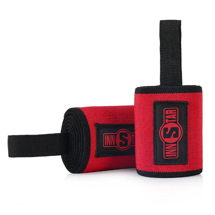 

INNSTAR Black + Red Grade Gym fitness wrist band support power lifting weightlifting wrist wraps