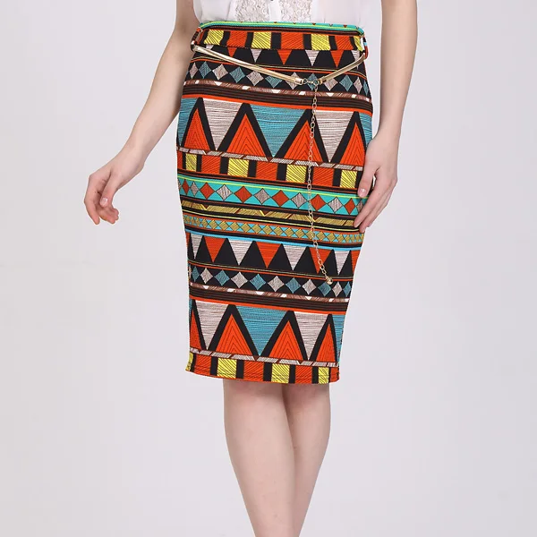 

Latest Women Pencil Skirts New Fashion Summer African Print Skirt, Multi color