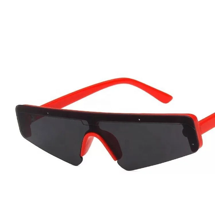 

2022 One-Piece Glossy Color Oversize PC Frame PC Lenses Fashion Rimless Sunglasses, Pantone color
