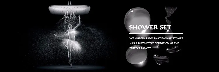 Fapully Gold Plated Brass Wall Mount Rain Shower System Shower Head Hand Shower