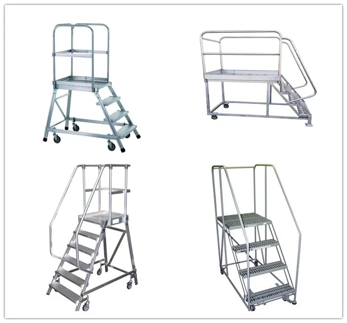 Warehouse Working Aluminum Mobile Steps Platform With Railing Buy
