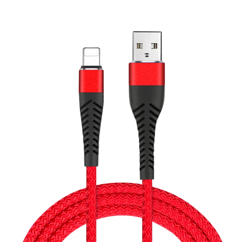 TOENMAN 8pin Mobile Phone Charger Data Cable for iphone Micro Type-C Fast Charging Nylon USB Cable Wire Cord