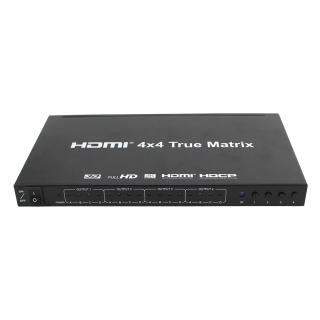 

4x4 hdmi matrix 1.4 switch splitter hd 4k 2k 1080p, Black