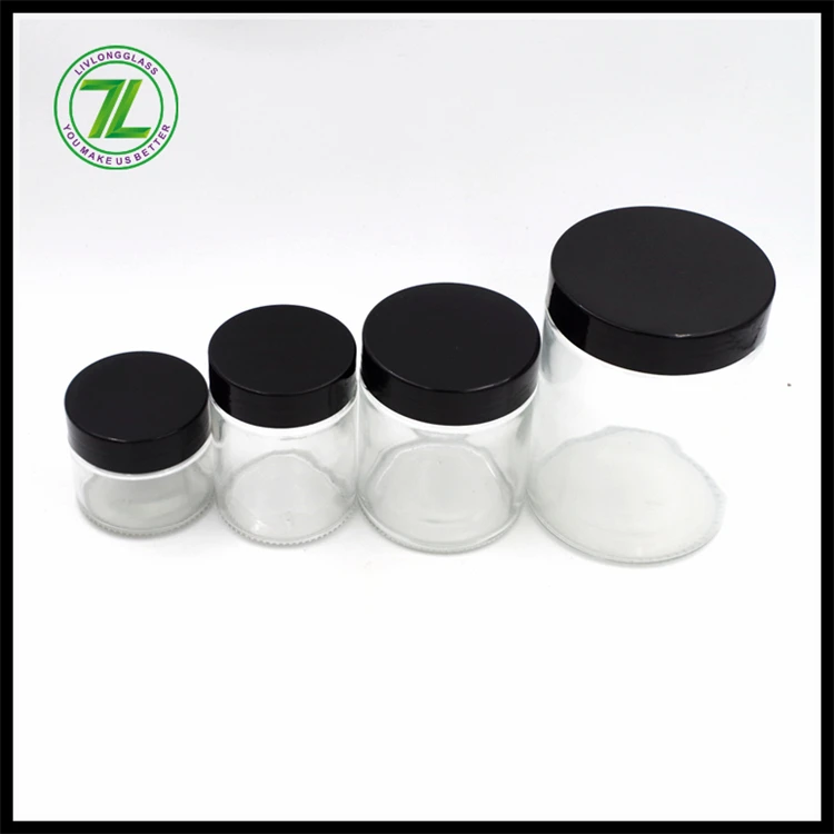 stocked round clear cylinder wide mouth herb honey glass jar food storage container bottle with screw top airtight seal up lid
