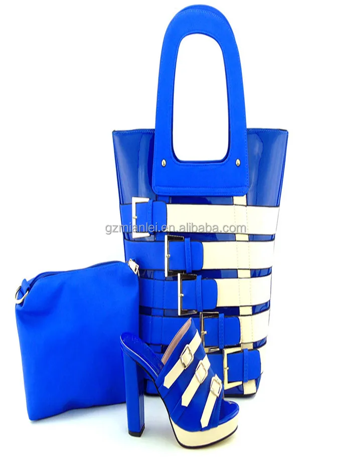 

Rotrydream New Arrival High Quality PU Leather Shoes And Bags African Style 10CM High Heels Shoes And Bag Set For Party