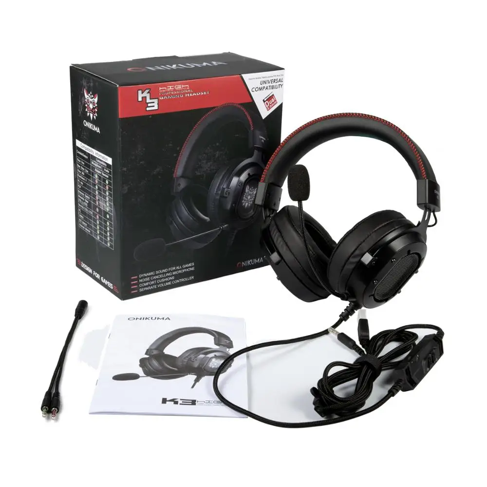 K3 Pc Gaming Headphone Surround Sound Overear Headphones With Mic And