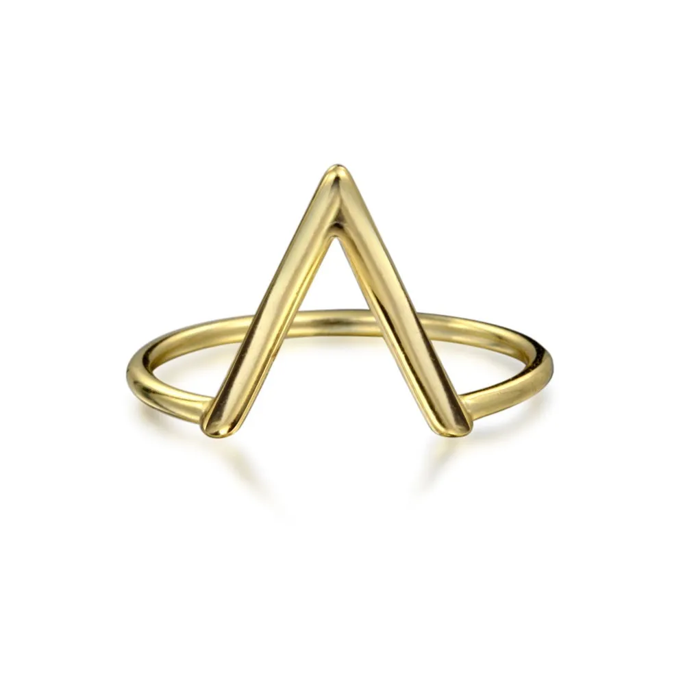 

Lots Sterling Silver Plating Gold V Shape Ring