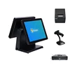 Complete 15 inch dual touch screen system pos machine for retail shop with printer,scanner and cash drawer