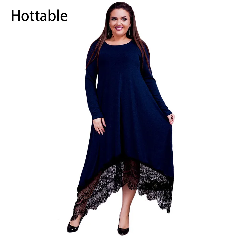 

Large Plus Size Maxi Dress Women Lace Casual Loose Patchwork Elegant Dresses Vestidos 4XL 5XL 6XL Oversized, N/a