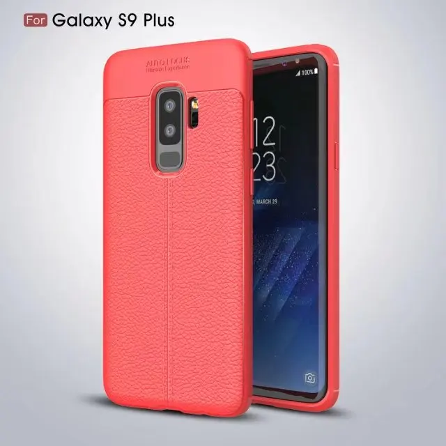New Design Carbon Fiber Lichee Pattern For Samsung Galaxy S9 S9 Plus Soft TPU Case For Samsung Galaxy S9 S9 Plus