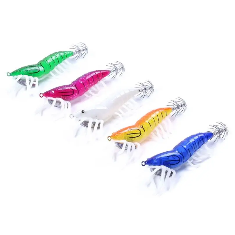 

New arrival  Squid Jig 10cm 9g noctilucent shrimp fishing lures, 8 colors available/blank/oem