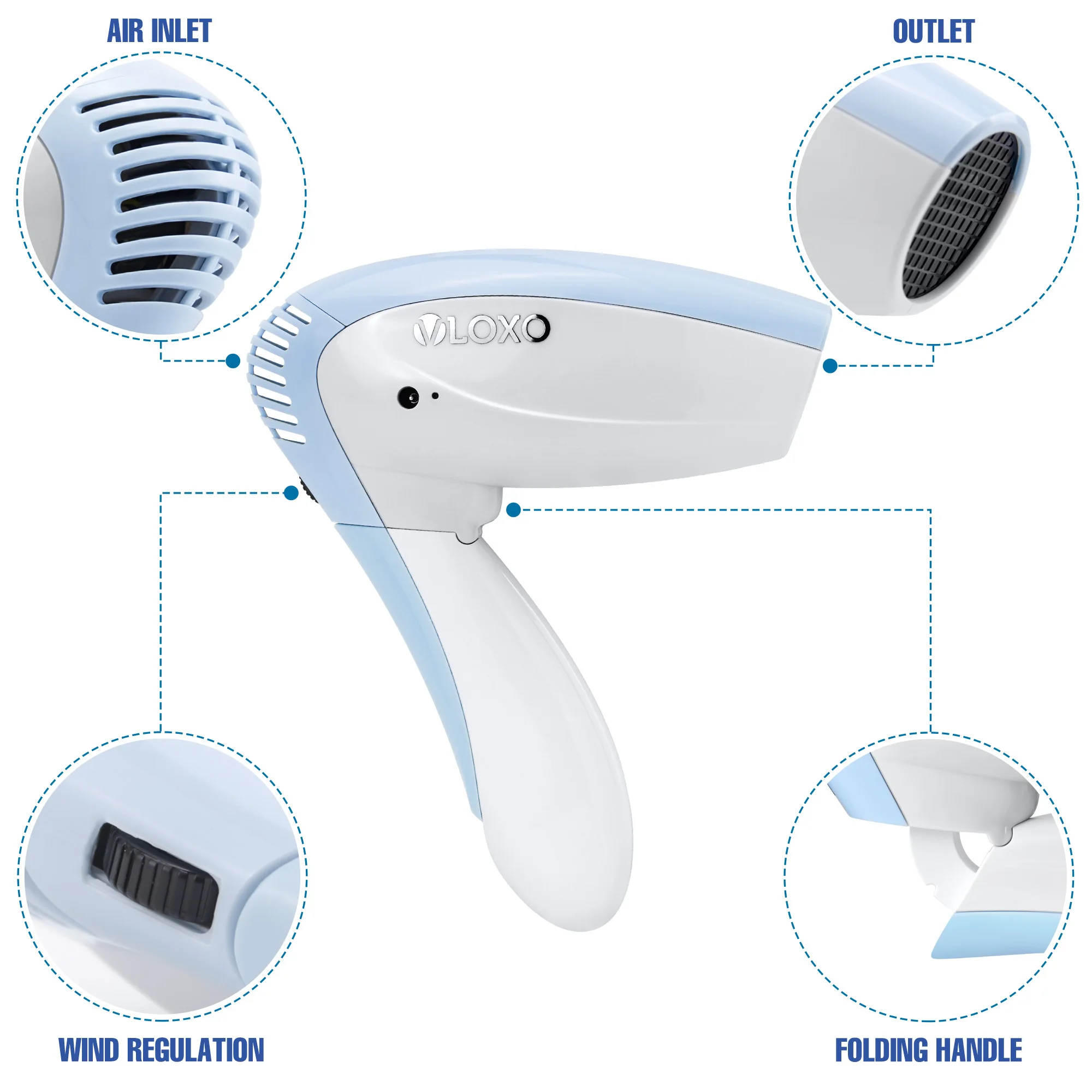 portable wireless  mini  battery  rechargeable   HairDryer